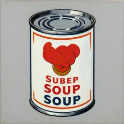 a painting of a soup can by Andy Warhol