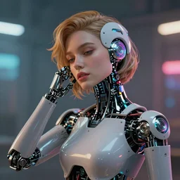 A beautiful robotic woman dreaming, cinematic lighting, soft bokeh, sci-fi, modern, colourful, highly detailed, digital painting, artstation, concept art, sharp focus, illustration, by klimt