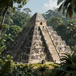 pyramid deep in a jungle, rendered with octane render
