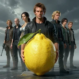 a lemon, fantasy art portrait, ultra realistic, cinematic, blade runner tech, wide angle, highly detailed by boris vallejo, scott roberston, raf grassetti neville page, aaron horkey, wayne barlowe, craig mullins, roberto ferri, hajime sorayama
