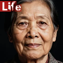 extreme close - up shot, studio photography portrait of a elderly southeast asian woman, concept art, in the style of 1 9 7 9 life magazine, lee jeffries, hyper detailed, 2 4 mm, 8 k