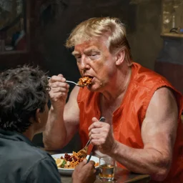 donald trump eating a homeless person