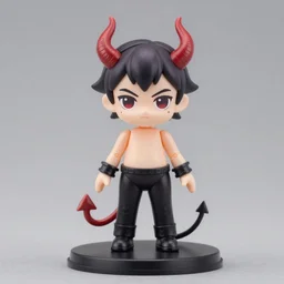 accurate detailed pvc, figure of satan, nendoroid!!! figurine!!!, studio lighting, grey background, no shadow, trending on artstation, 4 k, sharp!!!