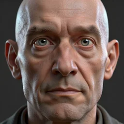a close up of an old man with big eyes, a raytraced image by Christoph Amberger, zbrush central contest winner, photorealism, zbrush, unreal engine 5, vray tracing