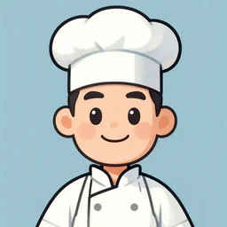 portrait of a cook smiling at the camera, cartoon, digital art, symmetrical face