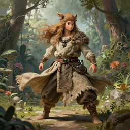 kawaii, dynamic brush strokes, linear gamma, dynamic, natural light, costume design made nordic tribes, sophisticated composition, old masters light composition, procedural, epic human character posing conceptart, beautiful ancient garden behind, substancedesigner, pbr, ultra detailed, hyperrealistic, megascans, volumetric light, concept master, painttoolsai, final iteration