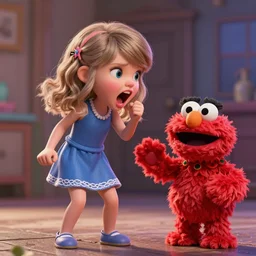 little miss taylor swift screaming by roger hargreaves and jim henson, unreal engine 3 d hd 4 k