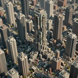 post - apocalyptic cybercity. skyscrapers. towerblocks. aerial view. isometric. detailed textured illustration by josan gonzalez, kilian eng and marc simonetti. cluttered building apartments, behance, artstation, vray, depth of field. higly intricate, sophisticated and complex digital painting, concept art, hyperrealism, cinema 4 d.