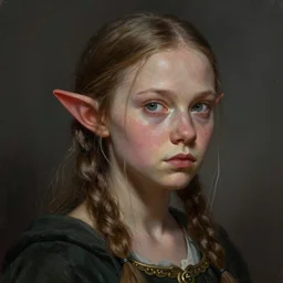portrait of greta thunberg as a medieval goblin girl, beautiful face, hyper realistic, highly detailed, digital painting, artstation, illustration, concept art by hyung tae and frank frazetta, digital paint, matte paint, washed colors, dark, gloomy