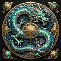zodiac of dragons, insanely detailed and intricate, opalescent colors, elegant, ornate, elite, haunting, matte painting, cinematic, cgsociety, miyazaki, vivid and vibrant