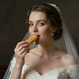 a bride eating a churro art by Konstantin Razumov