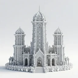 a surrealism 3 d octane render of architecture encrusted in diamonds, fully covered
