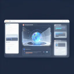Futuristic integrated devolopment envirment UX consept art, simple