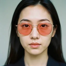 woman with rose tinted glasses, portra 400, Kodak, analog