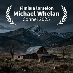 horror artwork, a desolate farm in the mountain, at night, by michael whelan, clean