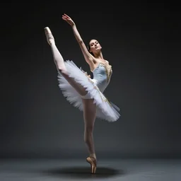 nick cave dressed as a ballerina, low angle, studio photography