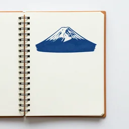 List of things to do  in diary with Fujiyama art on it, icon in japanese style.  graph design, typographic, HD, trending on artstation