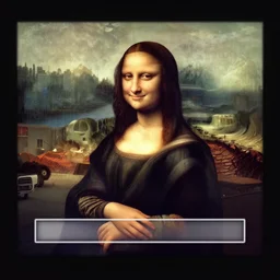 mona lisa portrait as a GTA loading screen, gta splash screen, grand theft auto, gta 5, grand theft auto