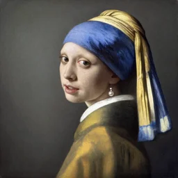 Dwayne the Rock Johnson posing as The girl with a pearl earring painting, award winning painting