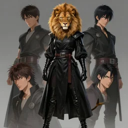 beautiful portrait of a evil female anthropomorphic lioness fursona wearing black jedi robes. leather gloves. leather boots. character design by charlie bowater, ross tran, artgerm, and makoto shinkai, detailed, soft lighting, rendered in octane