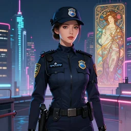 portrait futuristic brazil police uniform girl, at future neon light rooftop, ssci - fi and fantasy, intricate and very very beautiful and elegant, highly detailed, digital painting, artstation, concept art, smooth and sharp focus, illustration, art by tan zi and ayanamikodon and alphonse mucha and wlop