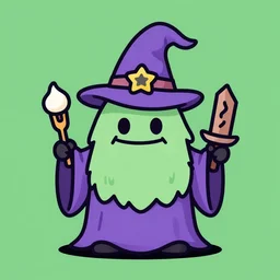 weird wizard 🍦 monster in a hand-drawn vector, svg, cult-classic-comic-style