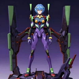 a fullbody portrait of rei ayanami unit 0 evangelion, neon genesis : : blue hair, wearing a plug suit, skintight, standing on top of an eva : : by ilya kuvshinov, rossdraws, artgerm, sola digital arts, anti aliasing, raytracing : :