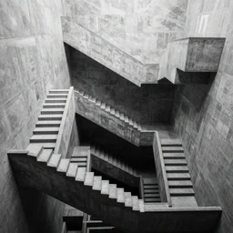 impossible Escher staircase but as a realistic photo