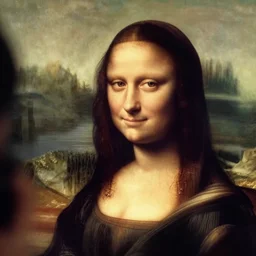 film still from the matrix selfie photo of female fashion model is studio face as the mona lisa face studio lighting