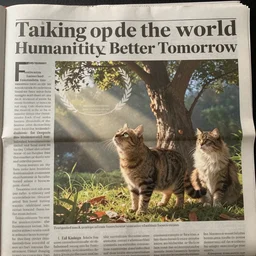 Newspaper article about cats taking over the world to rule humanity for better tomorrow