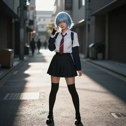 Photo, Nikon, a Japanese cosplayer cosplaying as Marsh Kyrielite on the street.