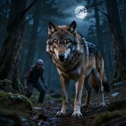 angry zombie wolf in the night, by daniele caruso, benediktus budi