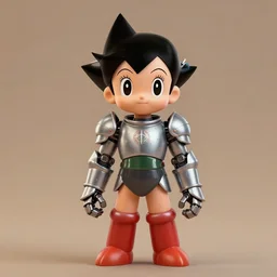 naturalistic portrait of a young scrappy cyborg warrior knight inspired by ponyo and astro boy, representational earth tones, stunning clarity experimental cut paper mixed media blotchy character shape design by masaaki yuasa, pleasing palette watercolor masterpiece