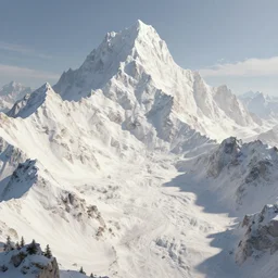A highly detailed 4K fantasy matte painting of white mountains. Craig Mullins, ArtStation, CGSociety, Unreal Engine