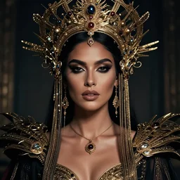 ( ( portrait of tech goddess ) ), zoom, rule of thirds, atmosphere, intricate, vogue, regal, latinas, ( brown skin ), symmetrical!!, makeup, loreal, maybelline, sephora, loreal, artstation, art by ( ( artgerm ) ) and gonzalo ordonez arias, moody, concept art, filmic, vsco