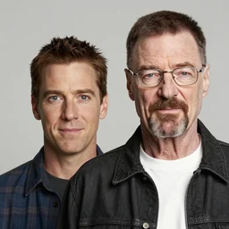 Hal from Malcolm in the Middle with Walter White standing together, photograph, picture, 4k resolution, 8k resolution, HD Quality, highly detailed, very detailed, detailed, studio quality lighting, trending on artstation, realistic, very realistic, hyperrealistic, up close