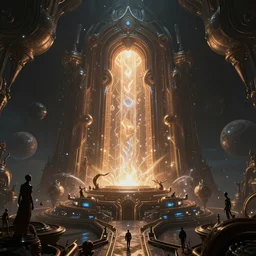 alien planets, ornate and intricate, glowing nether portal, jaw droping by anton fadeev, by rhads, 4 k