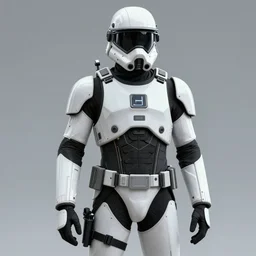 art of a futuristic soldier from the year 2 6 7 6 ad wearing a futuristic white and black colored tactical gear by jan van eyck