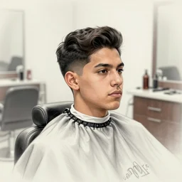 a sketch drawing, he's at the barbershop, by gabo mendoza, trending on artstation