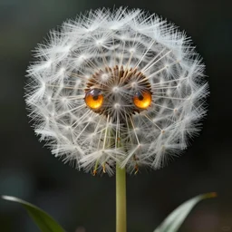 a humanoid figure dandelion plant monster, amber eyes, highly detailed, digital art, sharp focus, ambient lighting, trending on art station, anime art style
