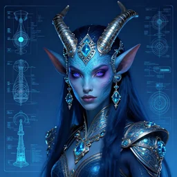 portrait of jewel djinn geomancer in the style of Rob Lefield and Dan Mumford , trending on artstation, digital art,surrealism ,macro,blueprint ,vaporwave ,