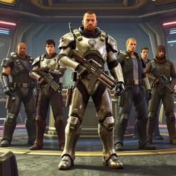 armor plated trooper carrying plasma rifle, standing in front of a command station, gta v, stephen bliss, unreal engine, fantasy art, greg rutkowski, loish, rhads, ferdinand knab, makoto shinkai, lois van baarle, ilya kuvshinov, rossdraws, tom bagshaw, global illumination, radiant light, detailed and intricate