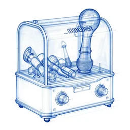 blueprint of womanizer, technical drawing, fun factory, adult toys, industrial design, consumer electronics