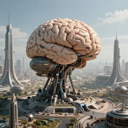 cult of technology, exterior, scifi, machines, artificial intelligence!!, ultra realistic, highly detailed, brain in a vat!!, futuristic landscape, industrial, city, utopian architecture, coruscant, birds eye view, atmosphere, masterpiece, epic lighting, bright, cinematic, art by jan urschel and neil blevins