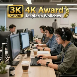 an IT team working on their office with tons of coffee, realistic photo, highly detailed, 8k, award winner.