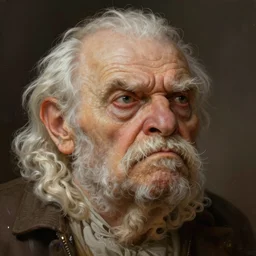 portrait of a grumpy old poopy poo, intricate, highly detailed, ray tracing, digital painting, artstation, concept art, smooth, sharp focus, illustration, art by artgerm and greg rutkowski and alphonse mucha, 8 k