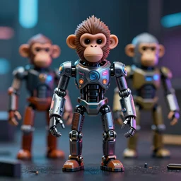 3 5 mm dof photograph of a cyberpunk monkey robot