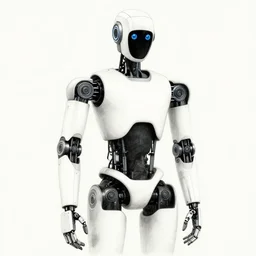 humanoid robot, Black and White, ink art art by Laurie Lipton