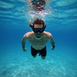 Claudio is underwater