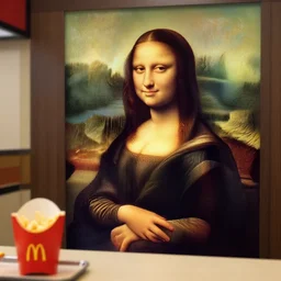 mona lisa working in mcdonalds